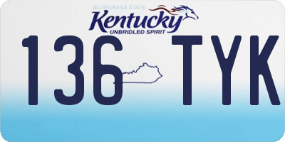 KY license plate 136TYK