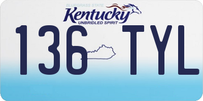 KY license plate 136TYL