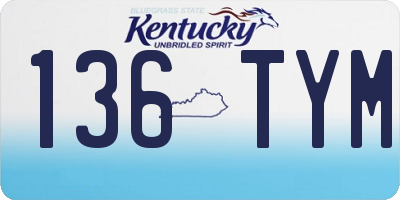 KY license plate 136TYM