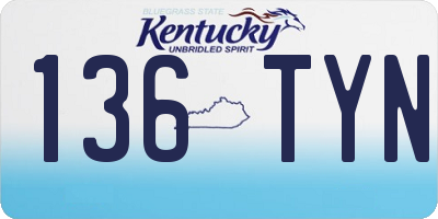 KY license plate 136TYN