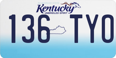 KY license plate 136TYO