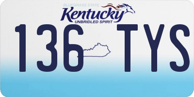 KY license plate 136TYS