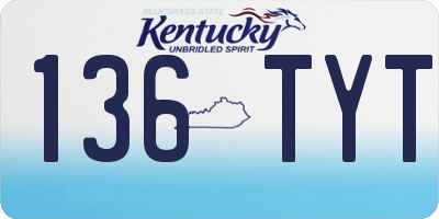 KY license plate 136TYT