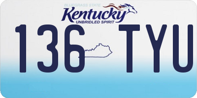 KY license plate 136TYU