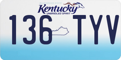 KY license plate 136TYV