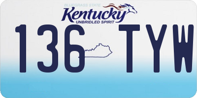 KY license plate 136TYW