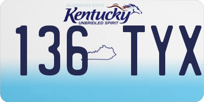 KY license plate 136TYX