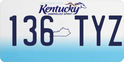KY license plate 136TYZ