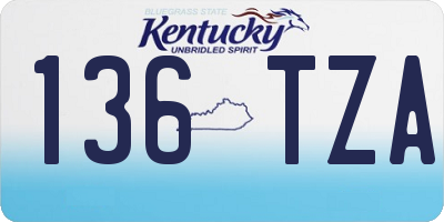 KY license plate 136TZA