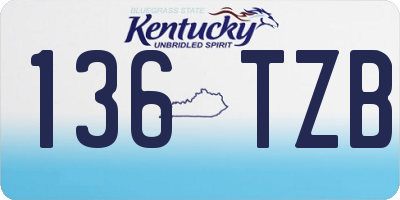 KY license plate 136TZB