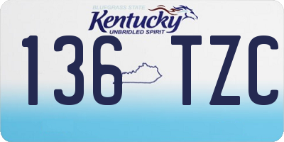 KY license plate 136TZC