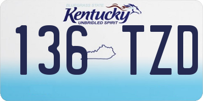 KY license plate 136TZD