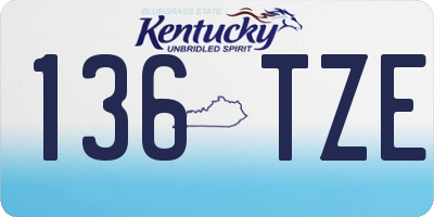 KY license plate 136TZE