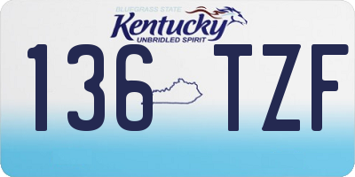 KY license plate 136TZF