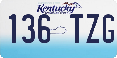 KY license plate 136TZG