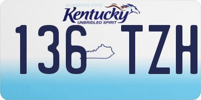 KY license plate 136TZH