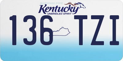 KY license plate 136TZI
