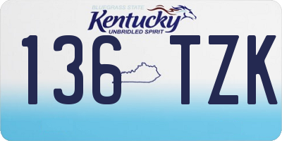 KY license plate 136TZK