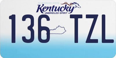 KY license plate 136TZL