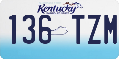 KY license plate 136TZM