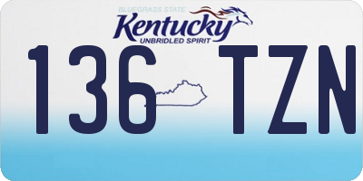 KY license plate 136TZN
