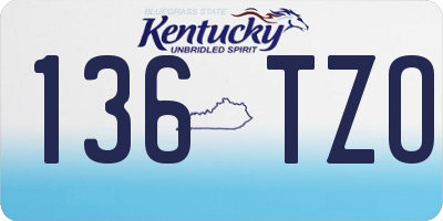 KY license plate 136TZO