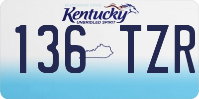 KY license plate 136TZR