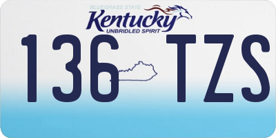 KY license plate 136TZS
