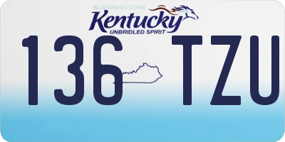 KY license plate 136TZU