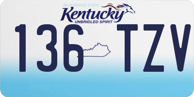 KY license plate 136TZV