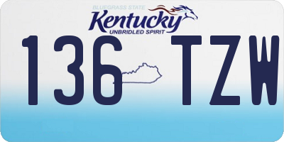 KY license plate 136TZW
