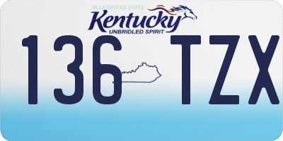 KY license plate 136TZX