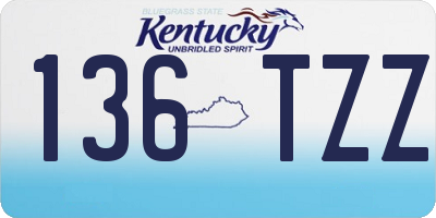 KY license plate 136TZZ