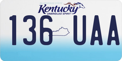 KY license plate 136UAA
