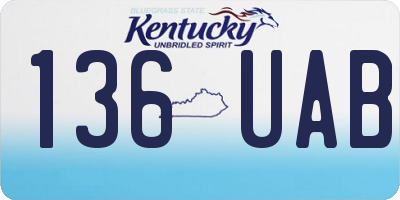 KY license plate 136UAB