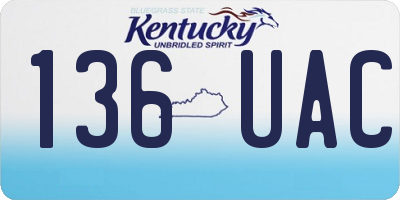 KY license plate 136UAC