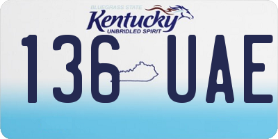 KY license plate 136UAE