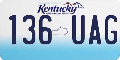 KY license plate 136UAG