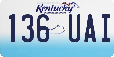 KY license plate 136UAI