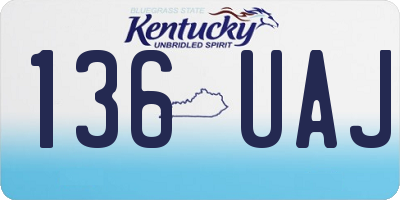 KY license plate 136UAJ