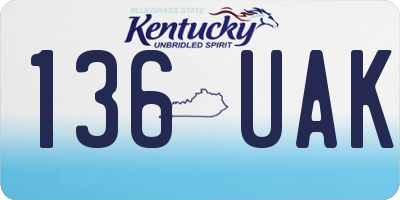 KY license plate 136UAK