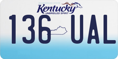 KY license plate 136UAL