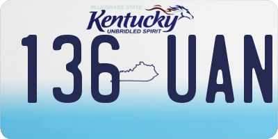 KY license plate 136UAN