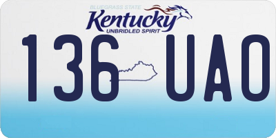 KY license plate 136UAO