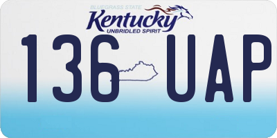 KY license plate 136UAP