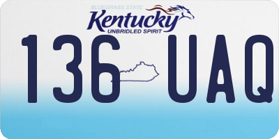 KY license plate 136UAQ