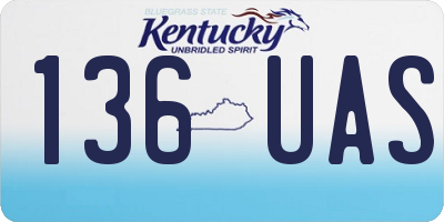 KY license plate 136UAS