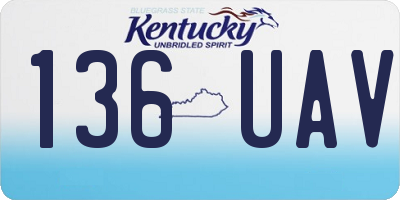 KY license plate 136UAV