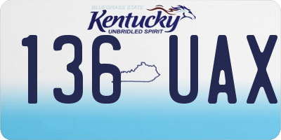 KY license plate 136UAX