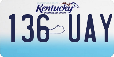 KY license plate 136UAY